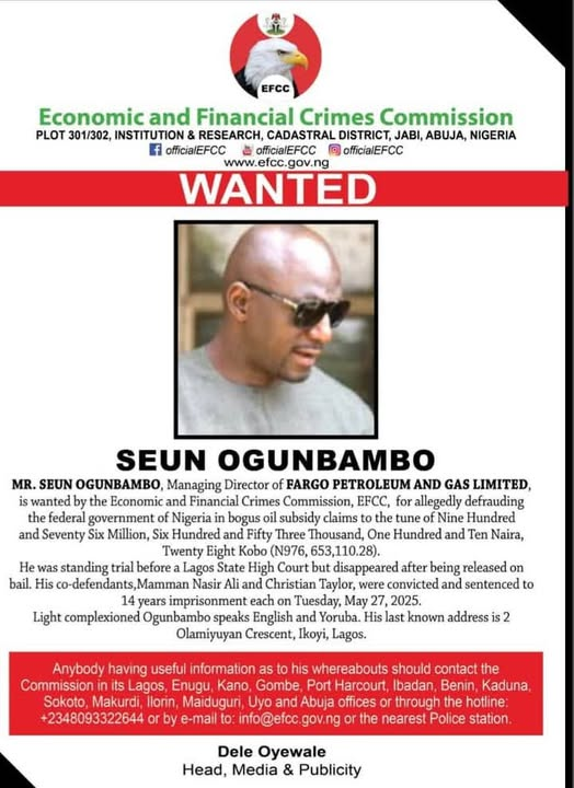 ₦976 Million Oil Subsidy Fraud: EFCC Declares Man Wanted