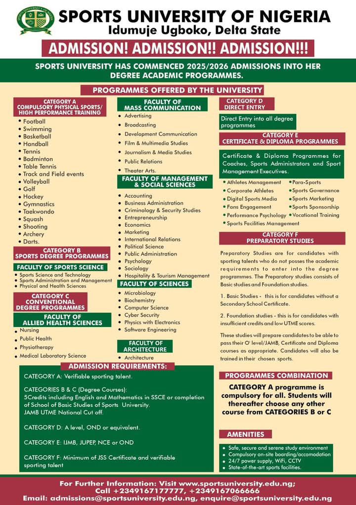 SPORTS UNIVERSITY OF NIGERIA